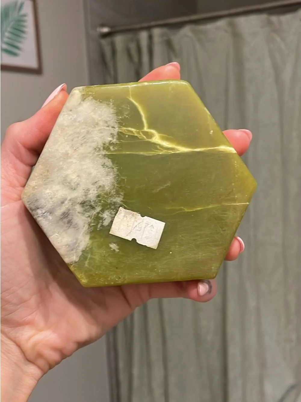 Hexagonal Green Onyx Crystal Accent Dish Trinket Bowl - Home Accents